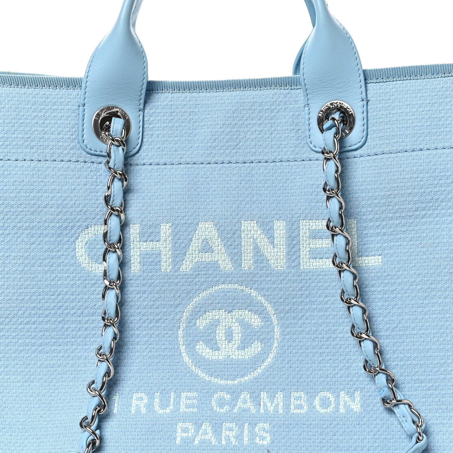 Chanel Mixed Fibers Medium Deauville Tote Light Blue 8 of 11