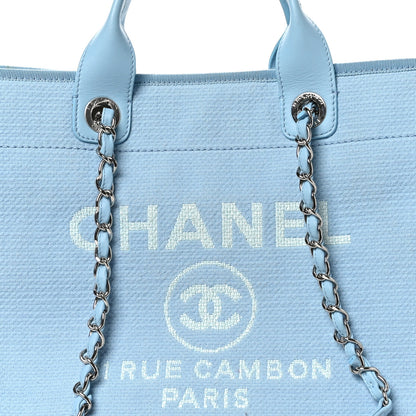 Chanel Mixed Fibers Medium Deauville Tote Light Blue 8 of 11