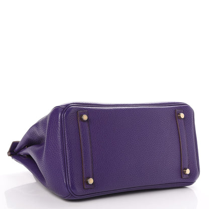 Hermes Taurillon Clemence Birkin 30 Iris 5 of 33