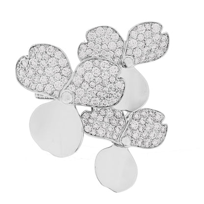 Tiffany Platinum Diamond Paper Flowers Cluster Ring 52 6 1 of 7