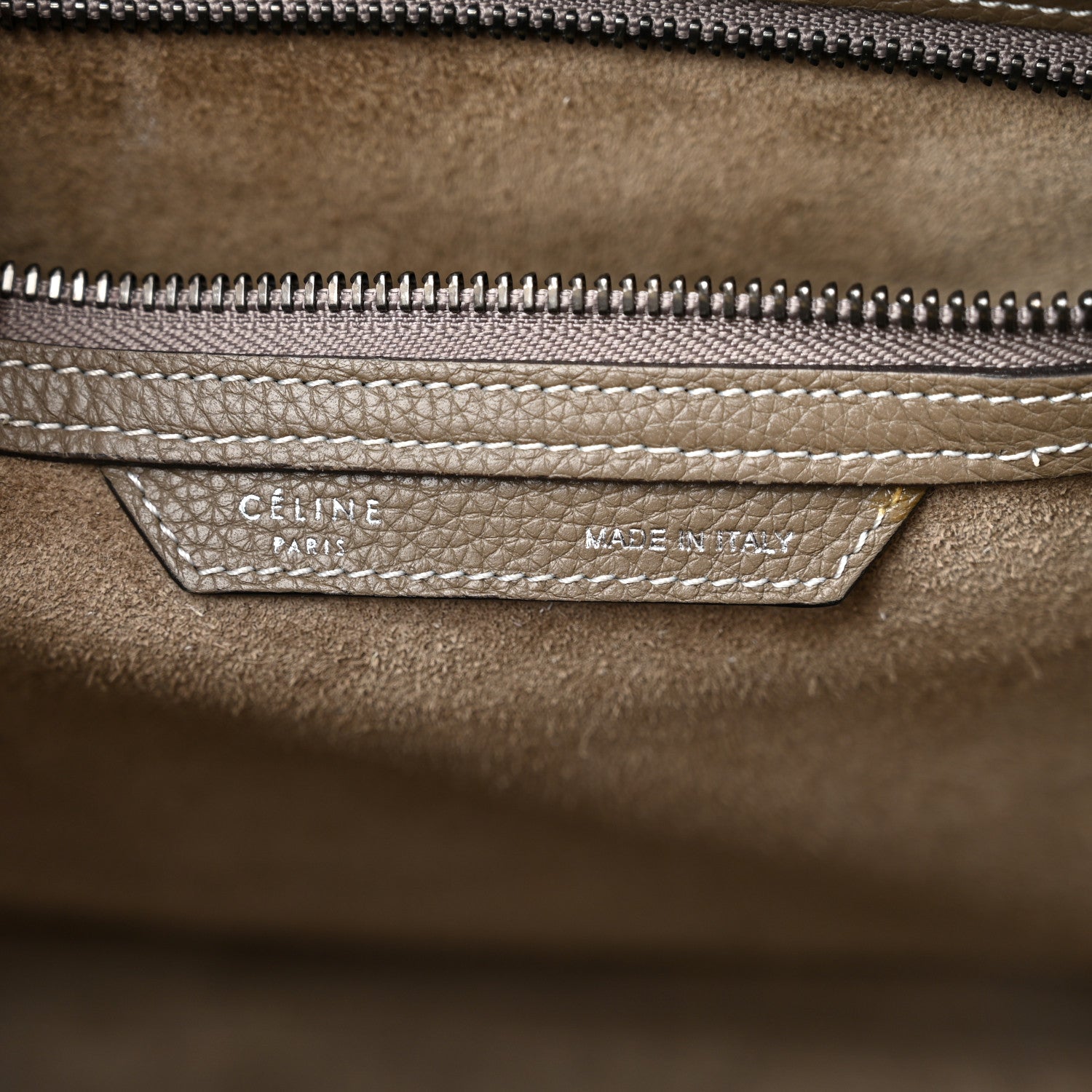 Celine Drummed Calfskin Mini Luggage Bag Souris 6 of 12