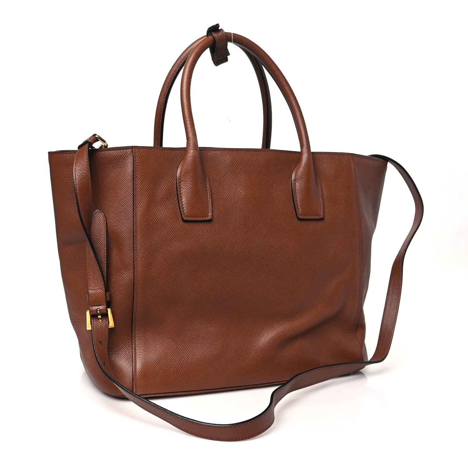 Prada Saffiano Cuir Front Pocket Tote Palissandro 3 of 9