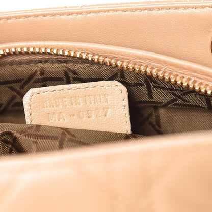 Christian Dior Lambskin Cannage Medium Lady Dior Beige 9 of 10