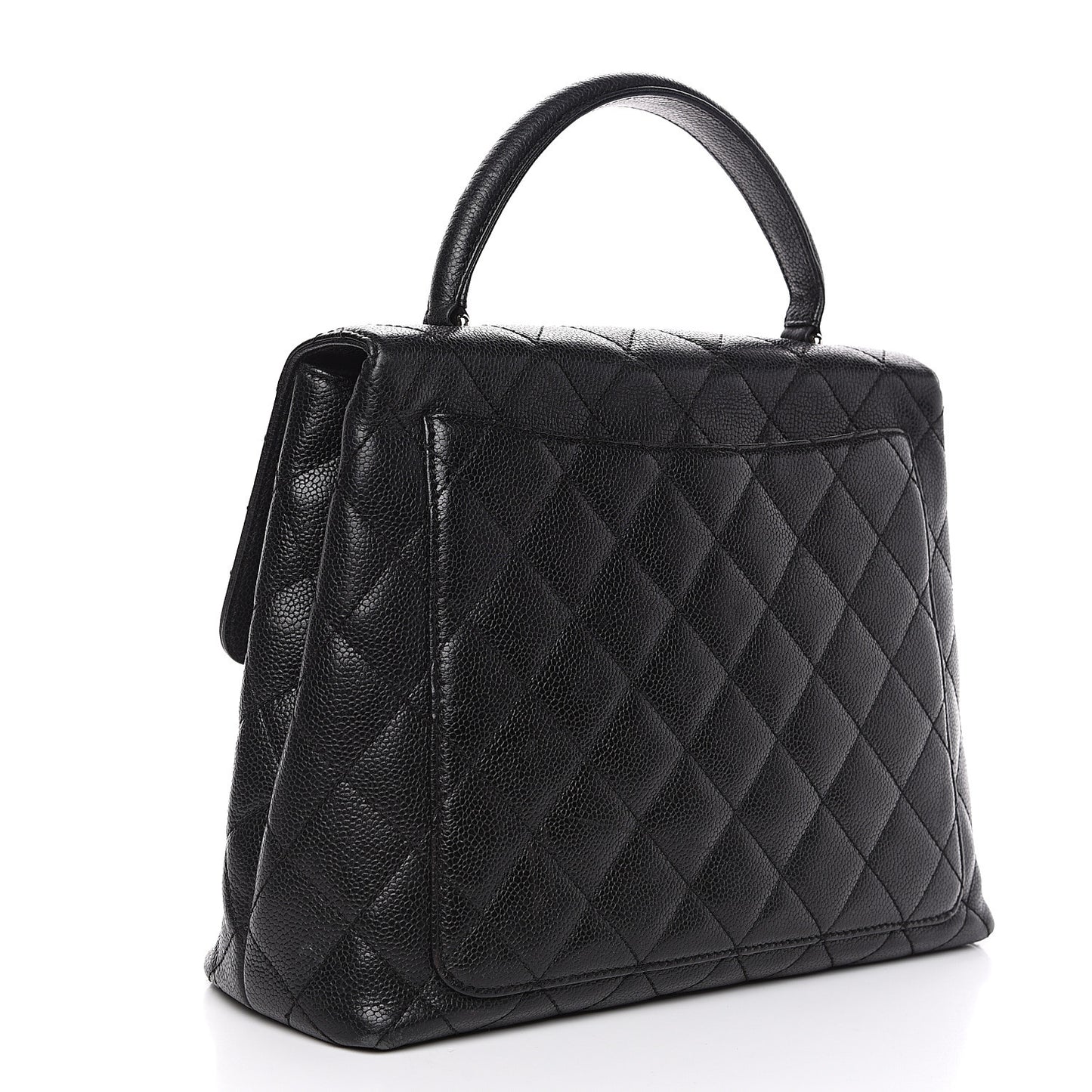 Caviar Quilted Jumbo Kelly Flap Black