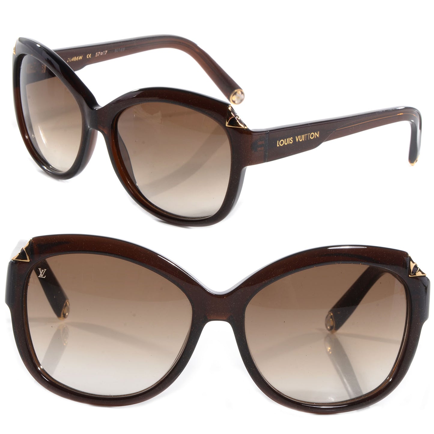 Hortensia Cat Eye Sunglasses Brown Glitter
