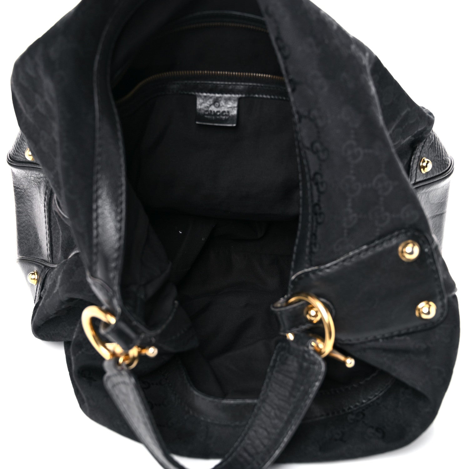 Gucci Monogram Large Jockey Hobo Black 8 of 25