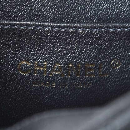 Chanel Metallic Calfskin Snakeskin Chevron Quilted Backpack Black 6 of 8