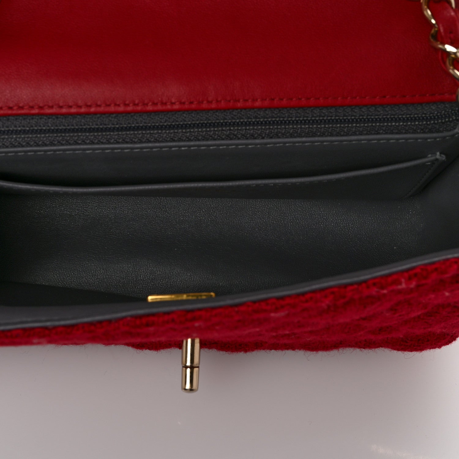 Chanel Tweed Quilted Mini Rectangular Flap Red 5 of 10
