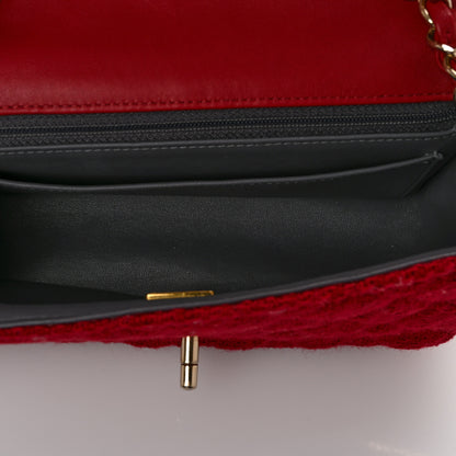 Chanel Tweed Quilted Mini Rectangular Flap Red 5 of 10