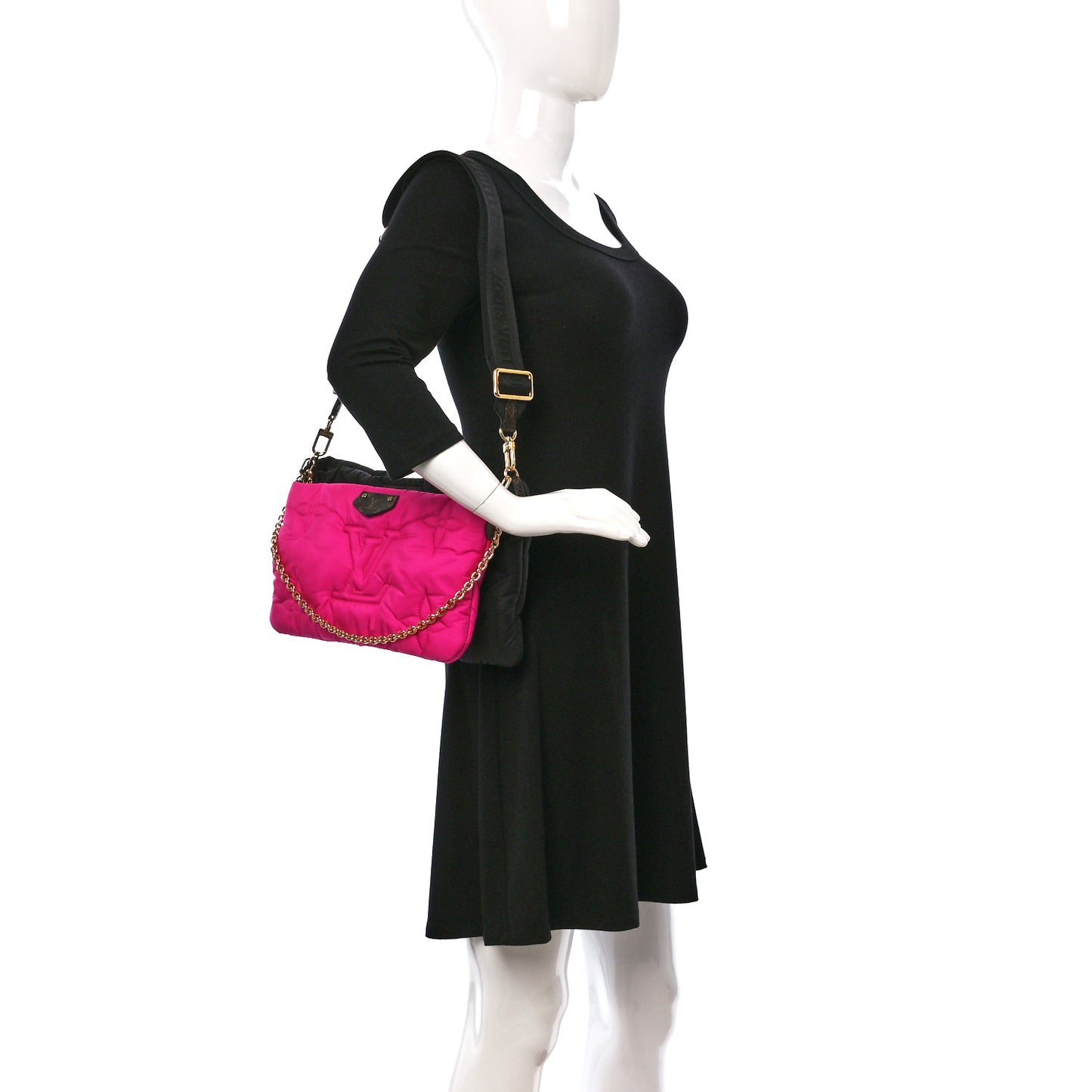 Econyl Monogram Pillow Maxi Multi Pochette Accessories Black Fuchsia
