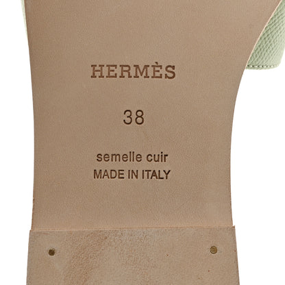 Hermes Epsom Oran Sandals 38 Vert Jade 6 of 9