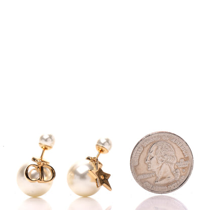 Christian Dior Pearl Mise En Dior Logo Tribal Earrings 2 of 6