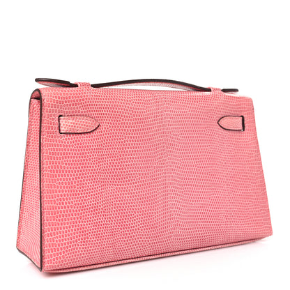 Hermes Lizard Kelly Pochette Clutch 5P Pink 3 of 11