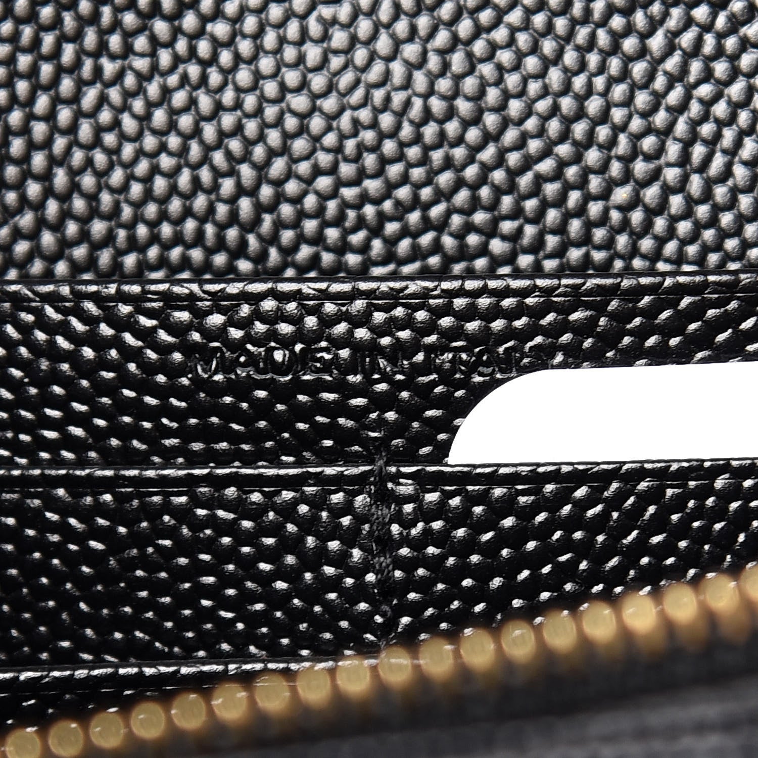Saint Laurent Grain De Poudre Matelasse Chevron Monogram Chain Wallet Black 8 of 10