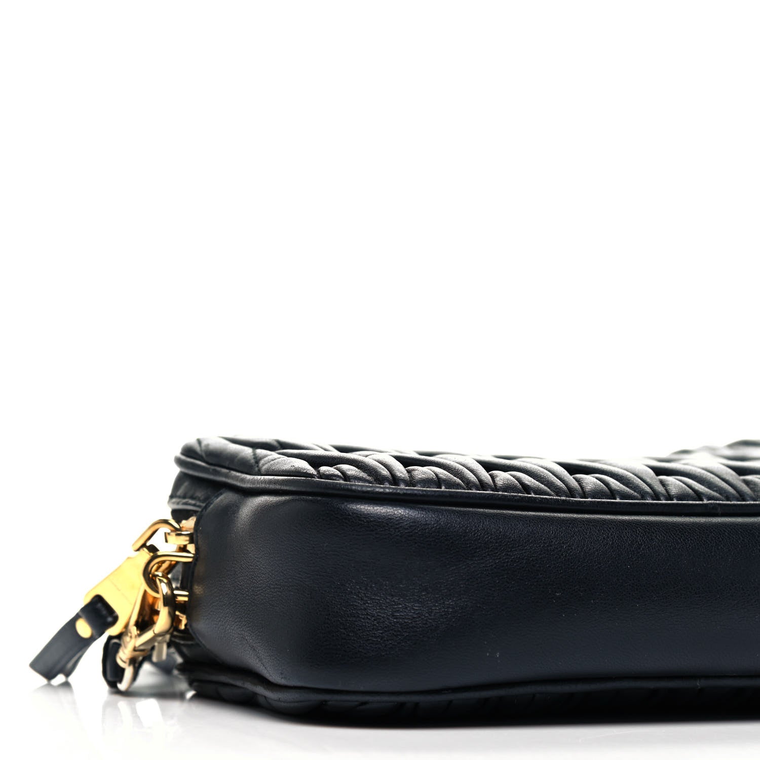 Miu Miu Nappa Matelasse Double Zip Pochette Clutch Black 6 of 10