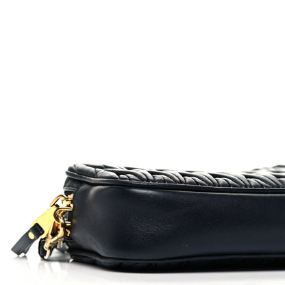 Miu Miu Nappa Matelasse Double Zip Pochette Clutch Black 6 of 10