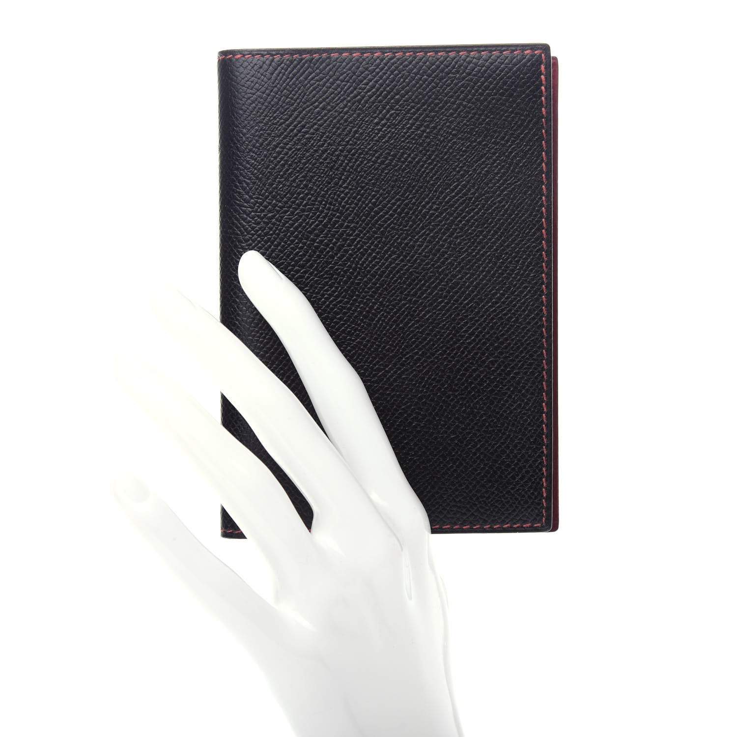 Hermes Courchevel Globe Trotter PM Agenda Cover Black Rouge Vif 2 of 9