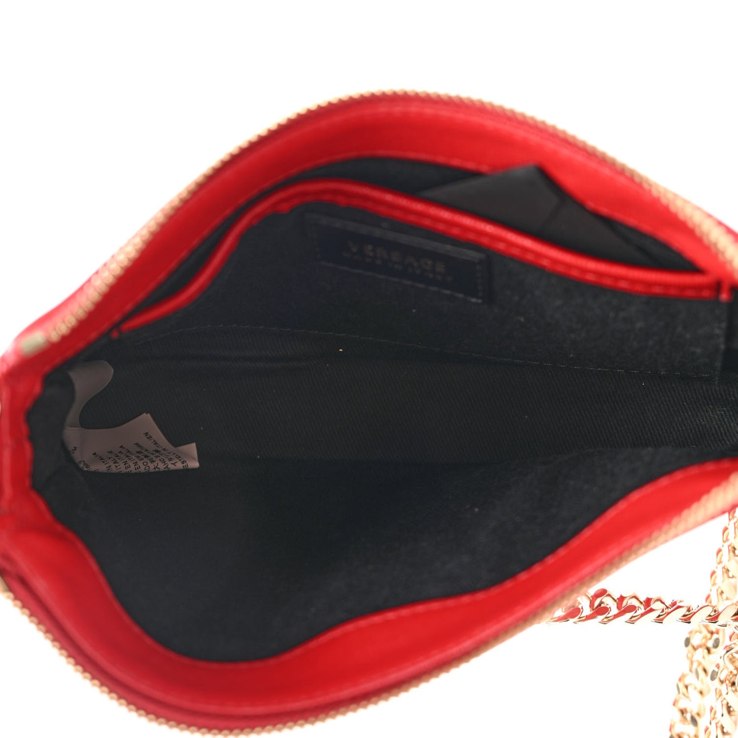 Saffiano Calfskin Palazzo Chain Crossbody Red