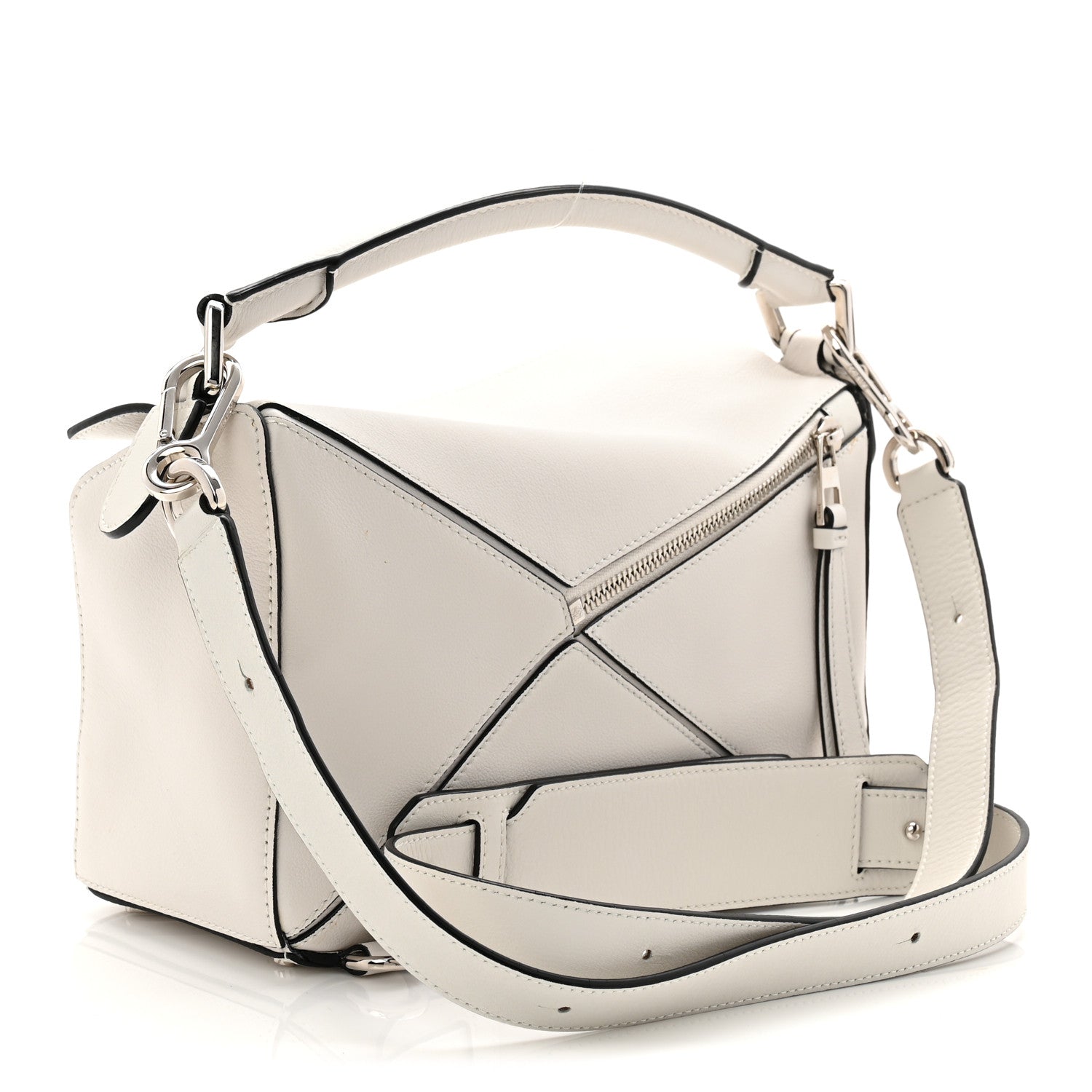 Loewe Calfskin Small Puzzle Bag White 3 of 9