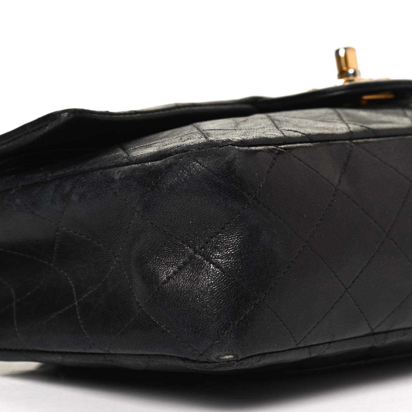 Lambskin Quilted Small Double Flap Black
