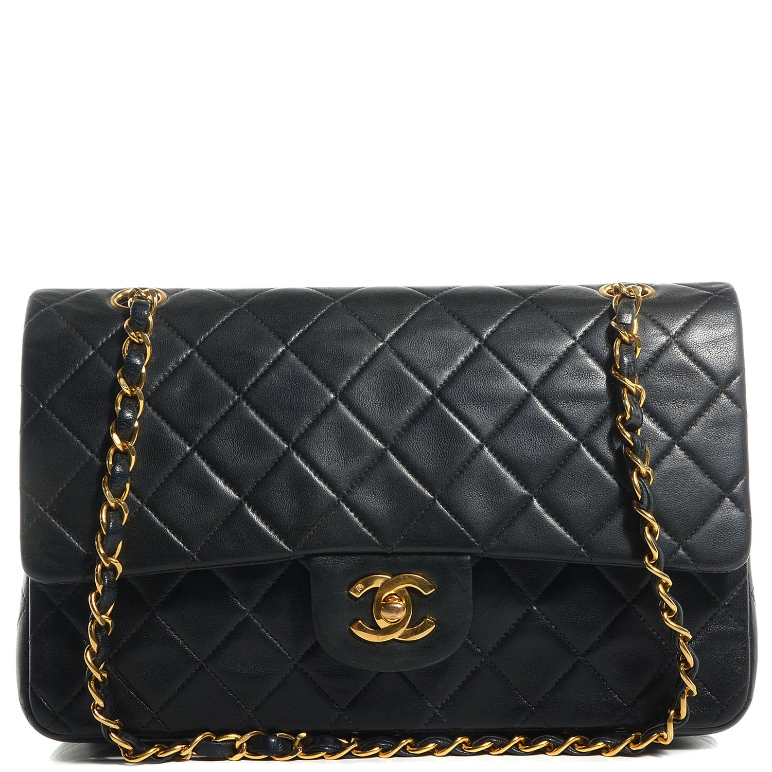 Chanel Lambskin Quilted Medium Double Flap Bag Black 1 of 10
