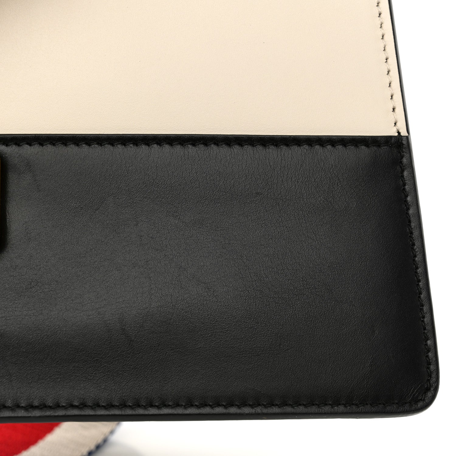 Gucci Calfskin Sylvie Web Small Queen Margaret Top Handle Bag Black White 14 of 14