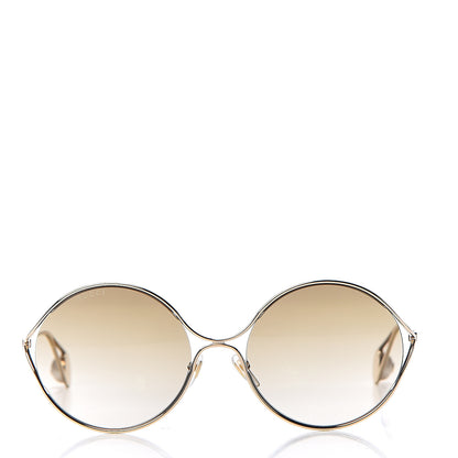 Gucci Round Pearl Tip Sunglasses GG0253S Gold 2 of 8