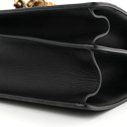 Gucci Calfskin Bamboo Web Large Dionysus Top Handle Bag Black Bright Evergreen Hibiscus Red 10 of 10