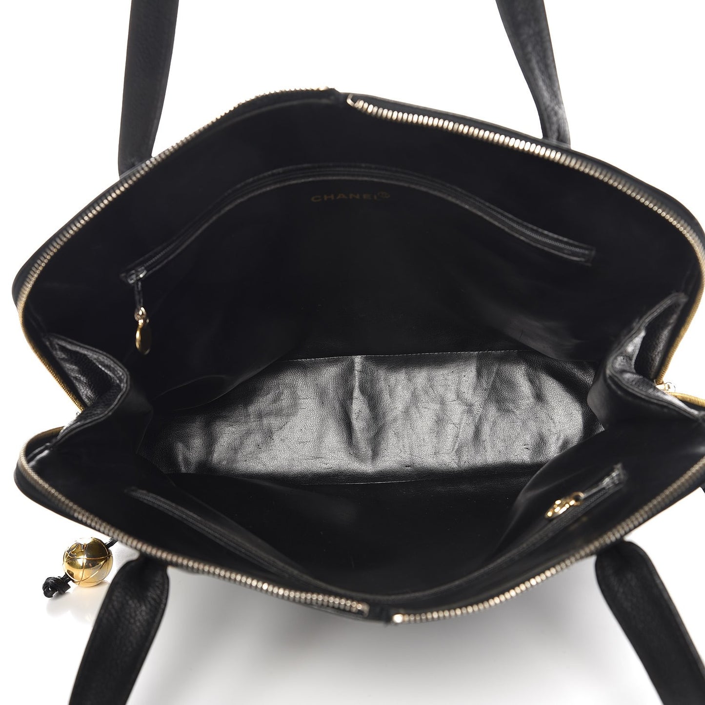 Caviar Large CC Shoulder Bag Black