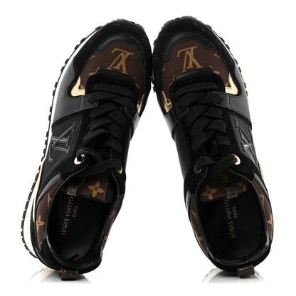Louis Vuitton Suede Calfskin Recycled Monogram Nylon Run Away Sneakers 39 Black 2 of 13