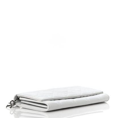 Christian Dior Lambskin Cannage Lady Dior Charm Wallet White 4 of 9