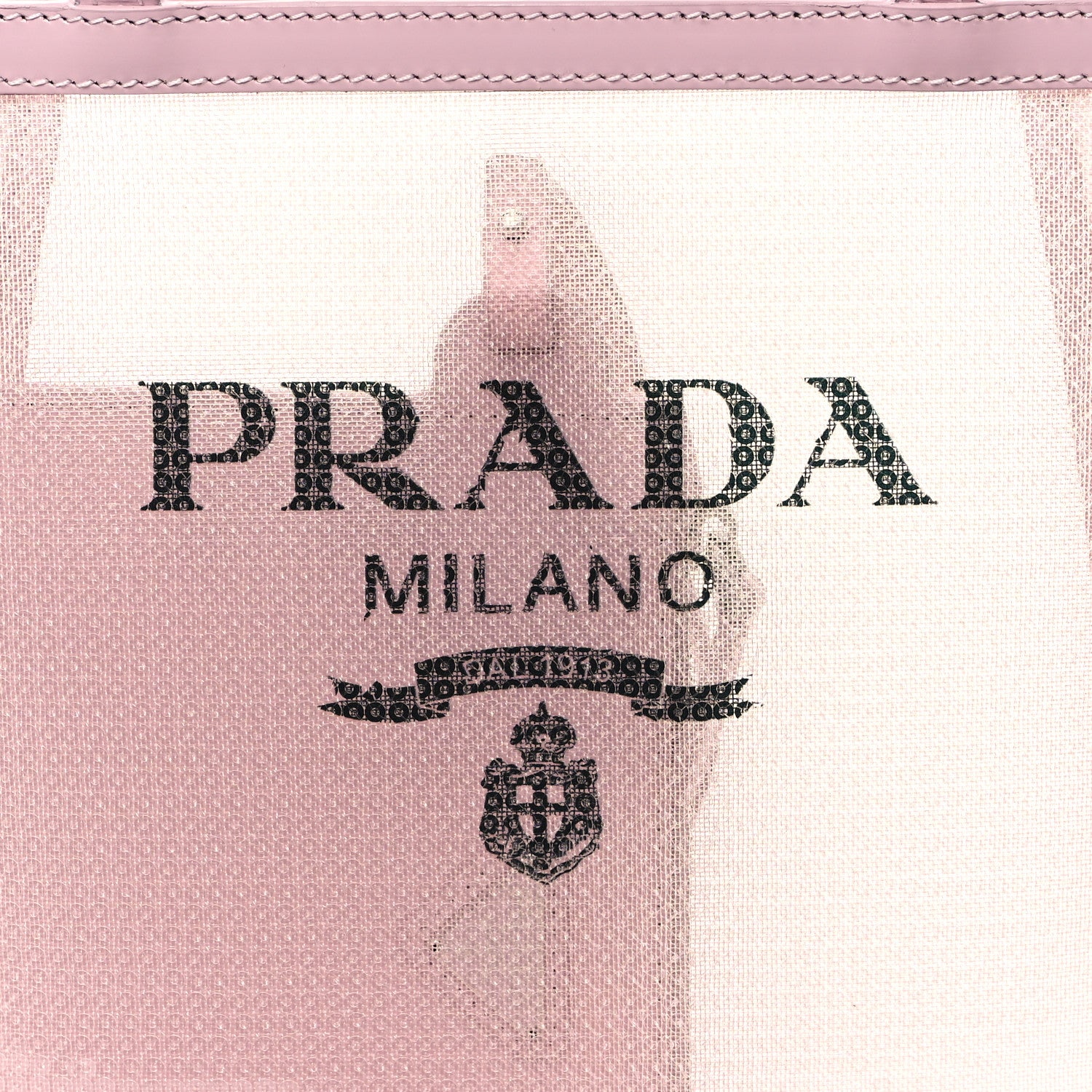 Prada Sequin Mesh Small Tote Bag Pink 9 of 13