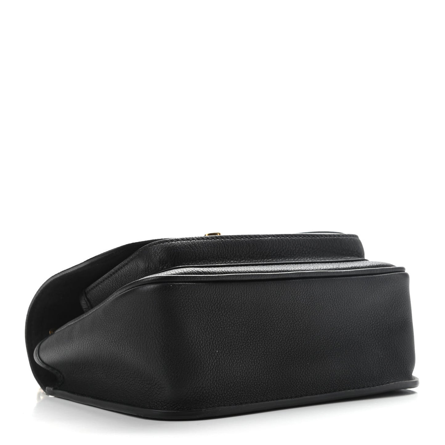 Grained Calfskin Lockme Chain Bag Black