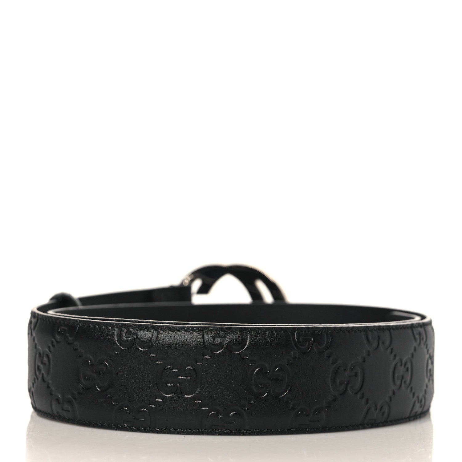 Gucci Guccissima Signature Interlocking G 40mm Belt 90 36 Black 3 of 4