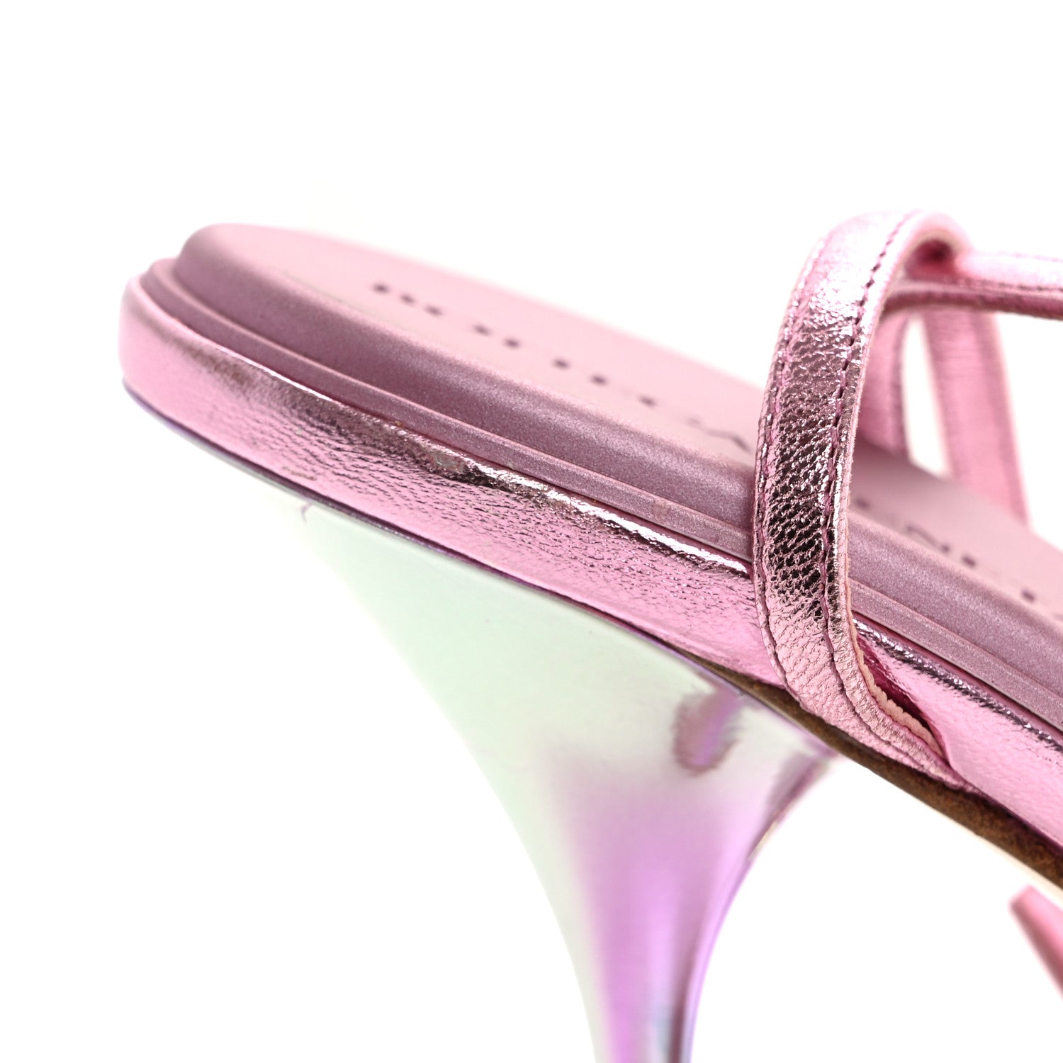 Bottega Veneta Metallic Lambskin Dot 90mm Sandals 38 Azalea 10 of 10