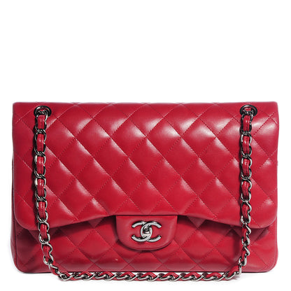 Chanel Lambskin Jumbo Double Flap Red 1 of 8