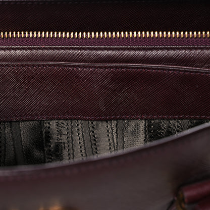 Salvatore Ferragamo Printed Calfskin Beky Tote Burgundy 24 of 25