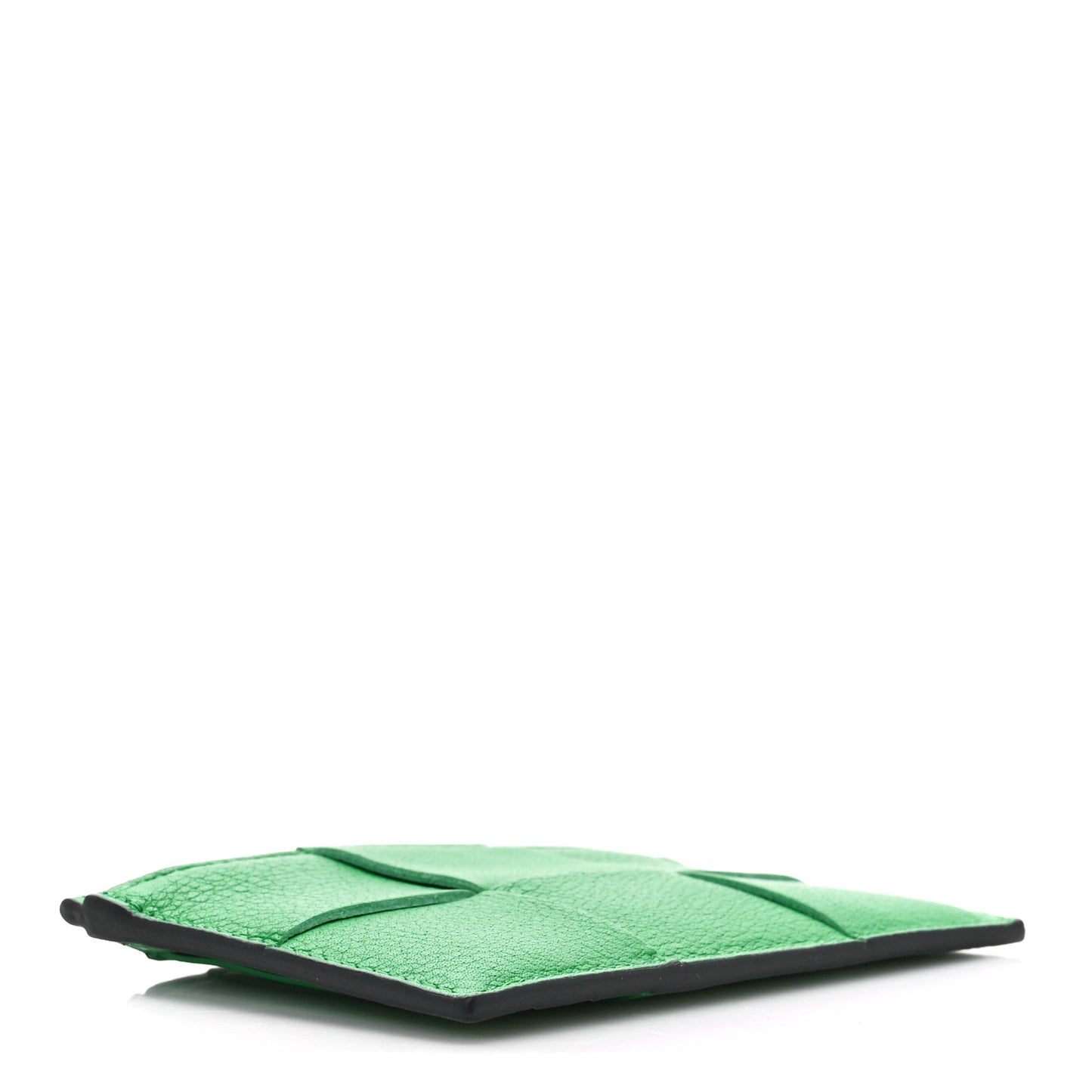 Nappa Calfskin Maxi Intrecciato Zipped Card Case Parakeet