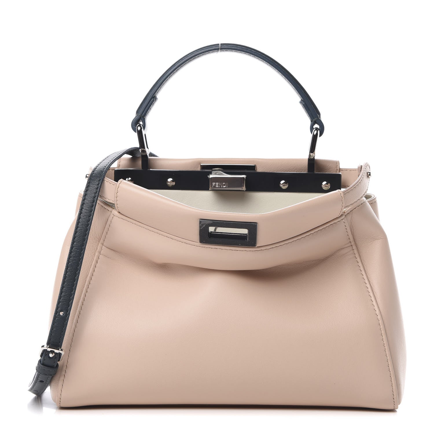 Fendi Nappa Colorblock Mini Peekaboo Iconic Satchel Soap Amazzonia Opal 1 of 14