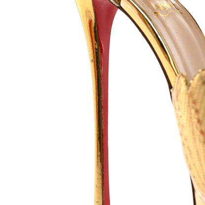 Christian Louboutin Metallic Laminato Botticella Alta 150 Platform Sandal 40 Gold 9 of 11