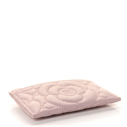 Chanel Lambskin Camellia Embossed Card Holder Pink 4 of 11