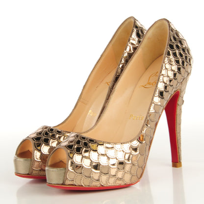 Christian Louboutin Calfskin Crepe Poseidon 120 Pumps 35 Perle 3 of 7