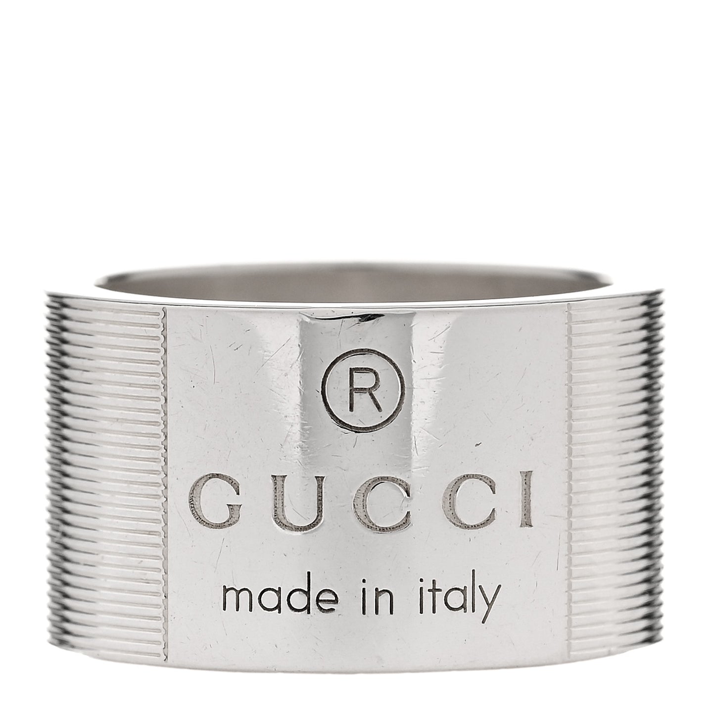 Sterling Silver 12mm Trademark Wide Band Ring 54 6.75