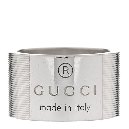 Gucci Sterling Silver 12mm Trademark Wide Band Ring 54 6.75 1 of 6