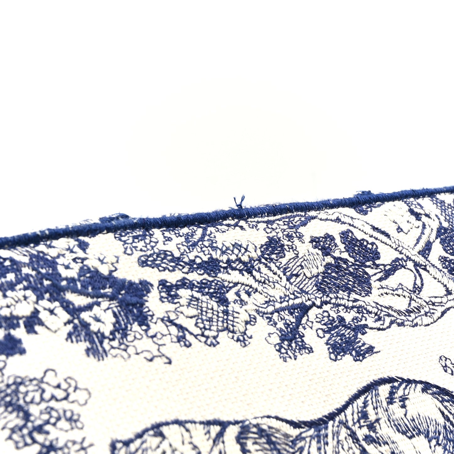 Canvas Embroidered Toile De Jouy Catherine Tote Blue