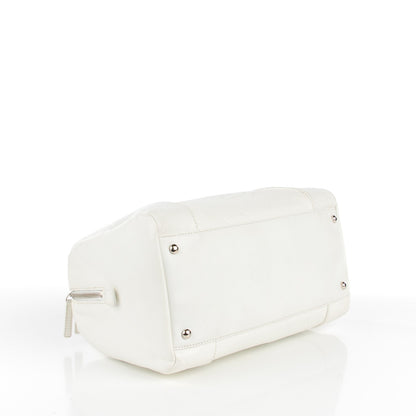 Chanel Calfskin CC Chevron All Day Long Boston White 4 of 7