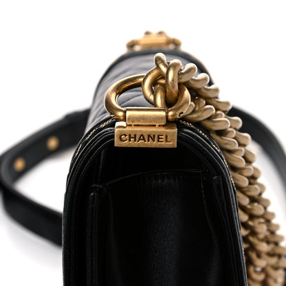 Chanel Lambskin Quilted Small Chain Detail Boy Flap Black 11 of 16