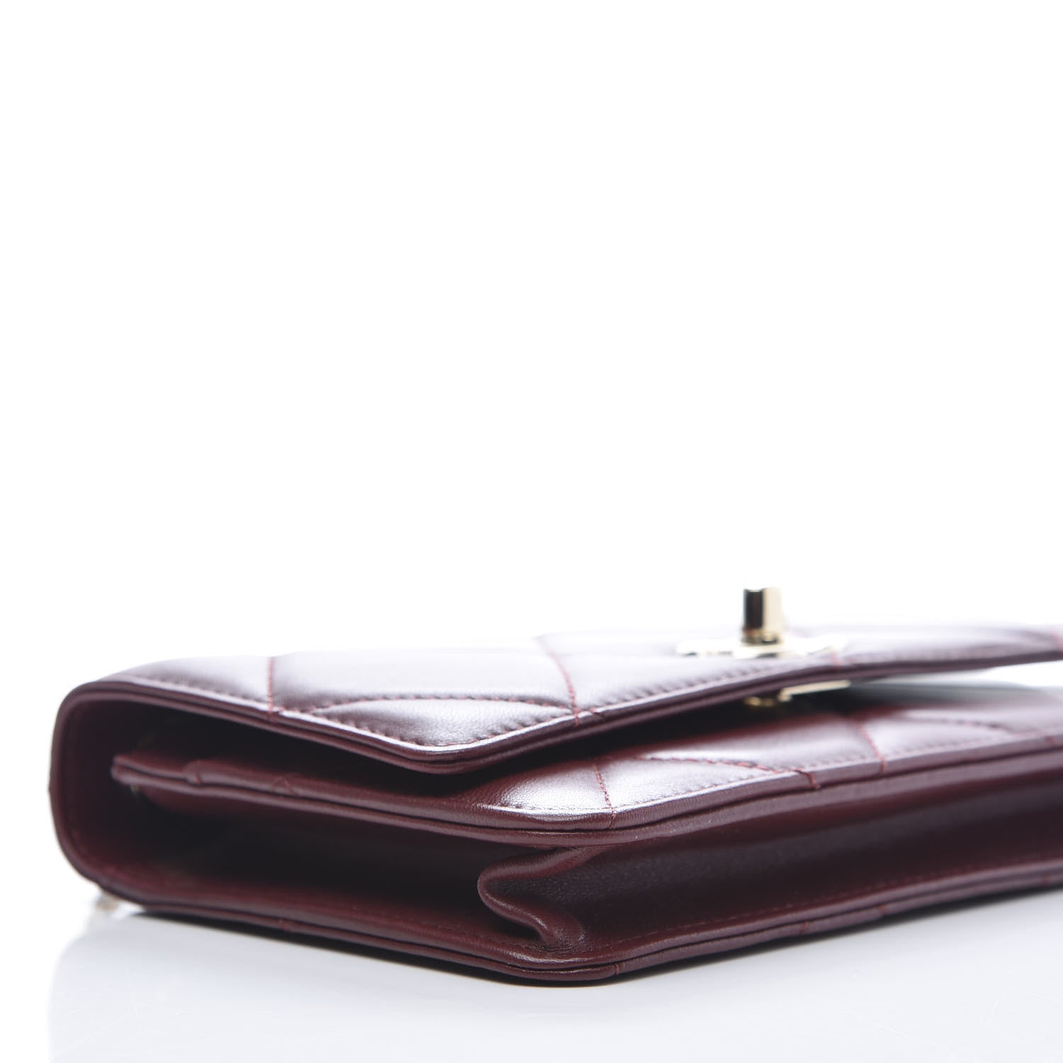 Chanel Lambskin Quilted Trendy CC Wallet On Chain WOC Burgundy 9 of 11