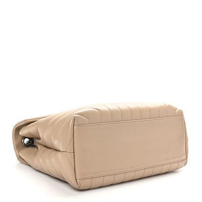 Saint Laurent Calfskin Y Quilted Monogram Medium Loulou Chain Satchel Dark Beige 4 of 11