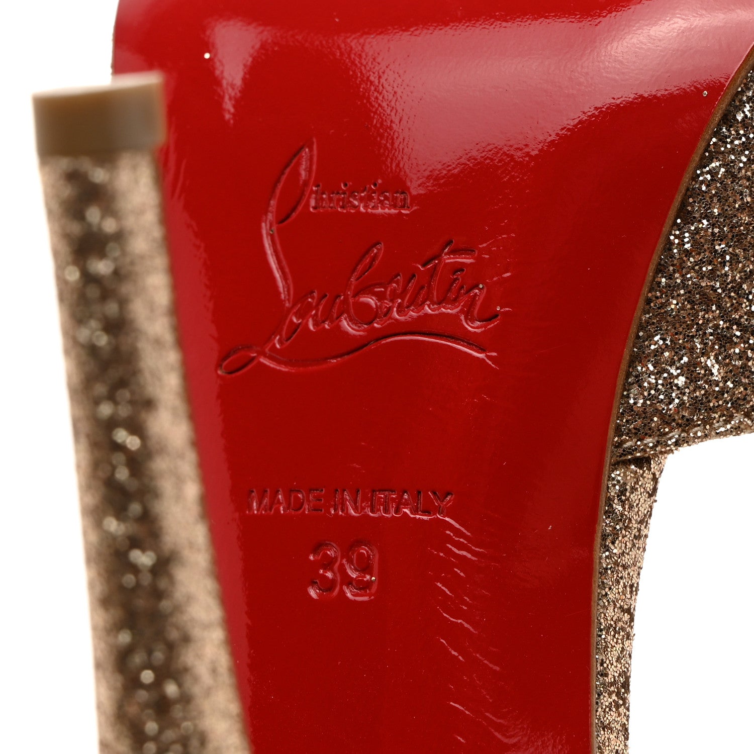 Christian Louboutin Glitter Vampana 120 Pumps 39 Nude 7 of 9